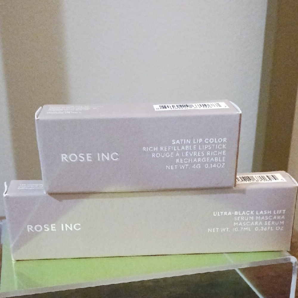 Rose Inc Satin Lip Color and Ultra-Black Lash Lift